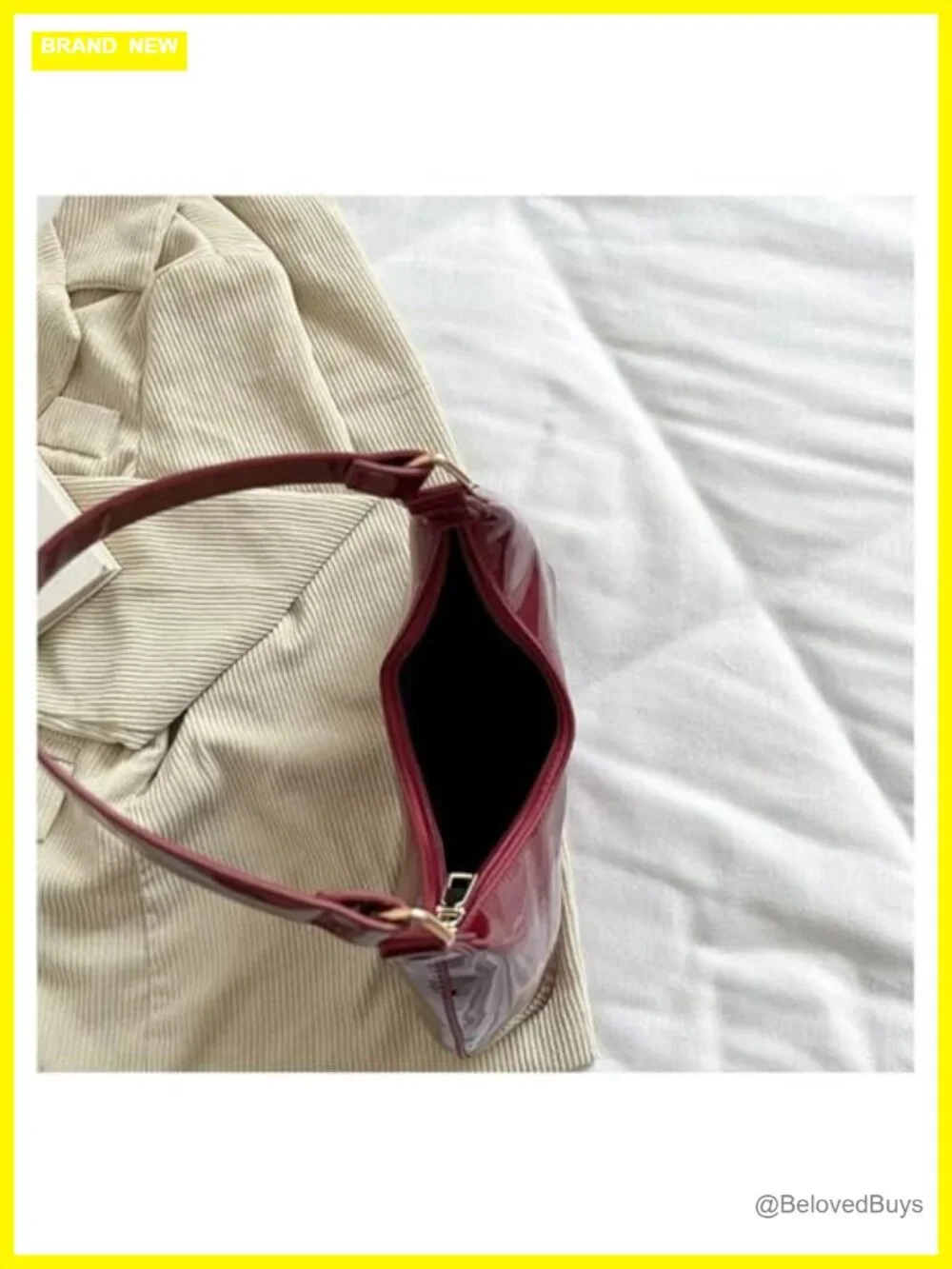 Patent Leather Hobo Bag Crescent Shoulder Bag Small Satchel Purse
